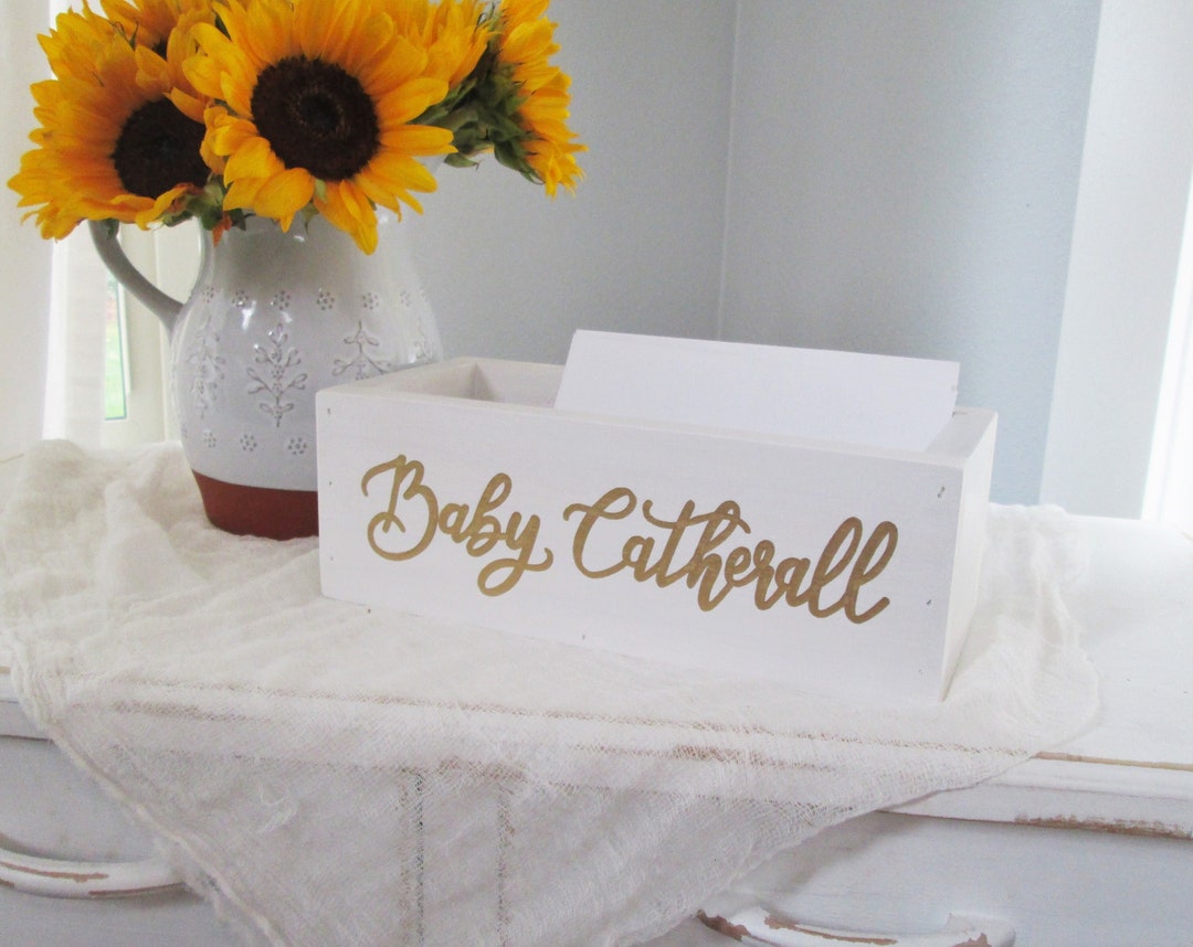 Personalized Baby Shower Card Holder, Baby Shower Keepsake Gift Box