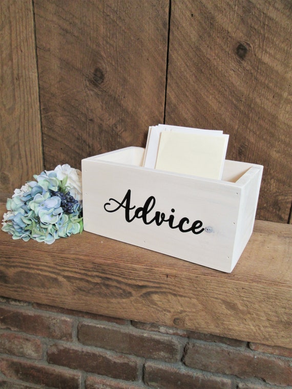 Advice Box for Bridal Shower Rustic Wedding Reception Decor
