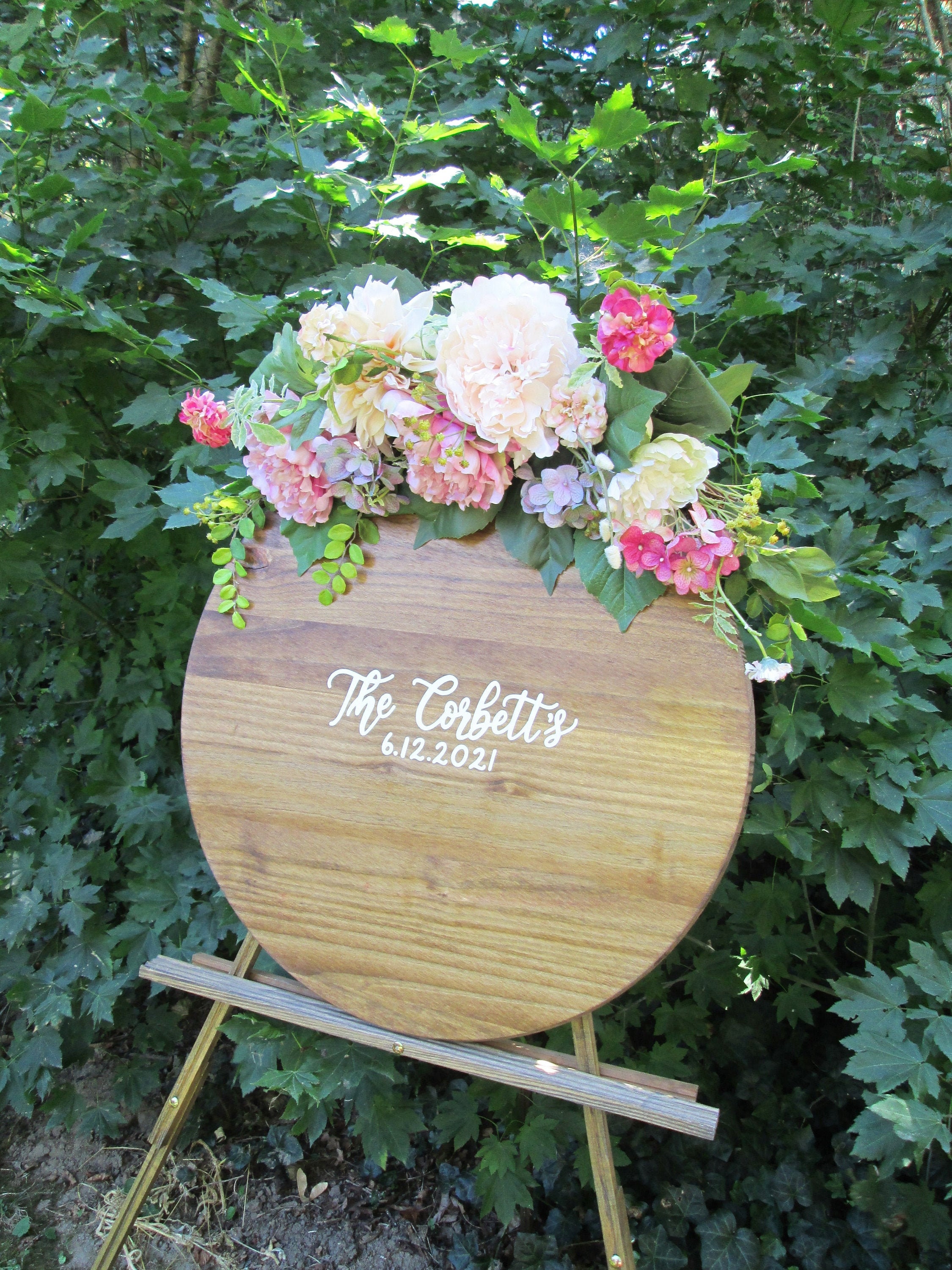 Personalized Round Wood Guest Book Signature Board Guestbook Etsy