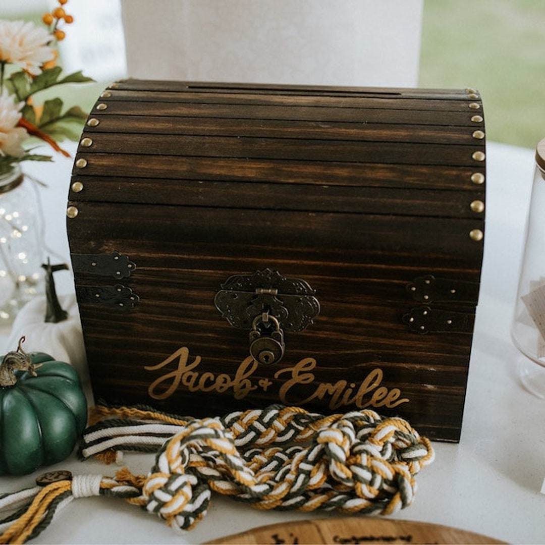 Darware Wooden Wedding Card Box for Receptions (Brown), Rustic Farmhouse  Wood Decorative Card Receiving Box for Birthdays, Showers, Graduations and