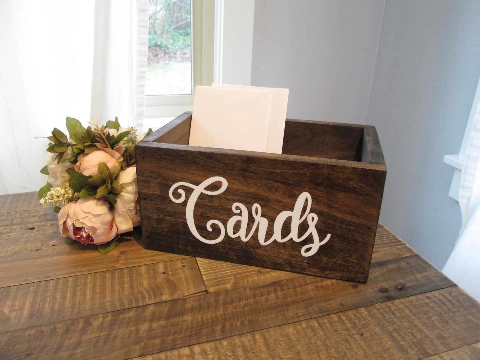 Personalized Bridal Shower Card Box White and Gold Wedding Etsy