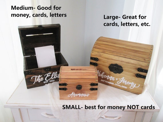 Personalized Wooden Cards Box - Wedding Decor by Perryhill Rustics