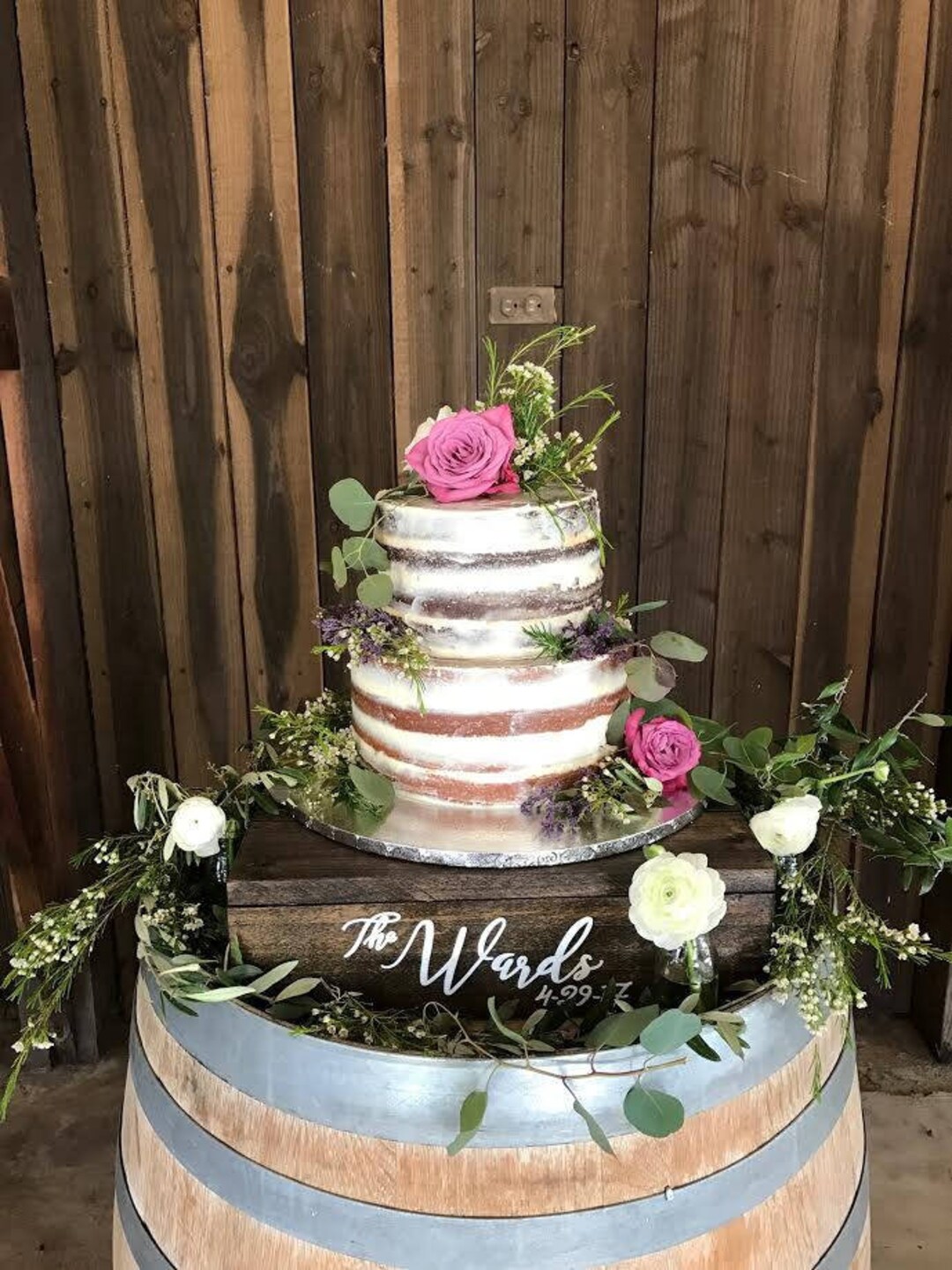 Personalized Wedding Cake Stand, Rustic Wood Cake Stand, Cupcake Stand ...