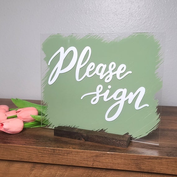 Please sign our Guestbook | Acrylic Wedding Sign | Modern Wedding Decor | Guest Book Sign | Wedding Reception Sign | Hand Painted Sign