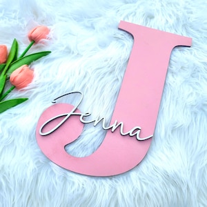 Personalized baby wall name sign, custom nursery wall decor letter, boys girls baby wall decor bedroom sign, Nursery block letter wood sign