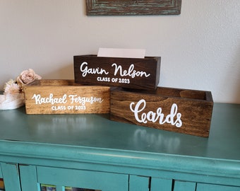 Personalized graduation card box, gift for graduate, college dorm decor, dorm room decoration, grad gift, gift table decor, class of 2026