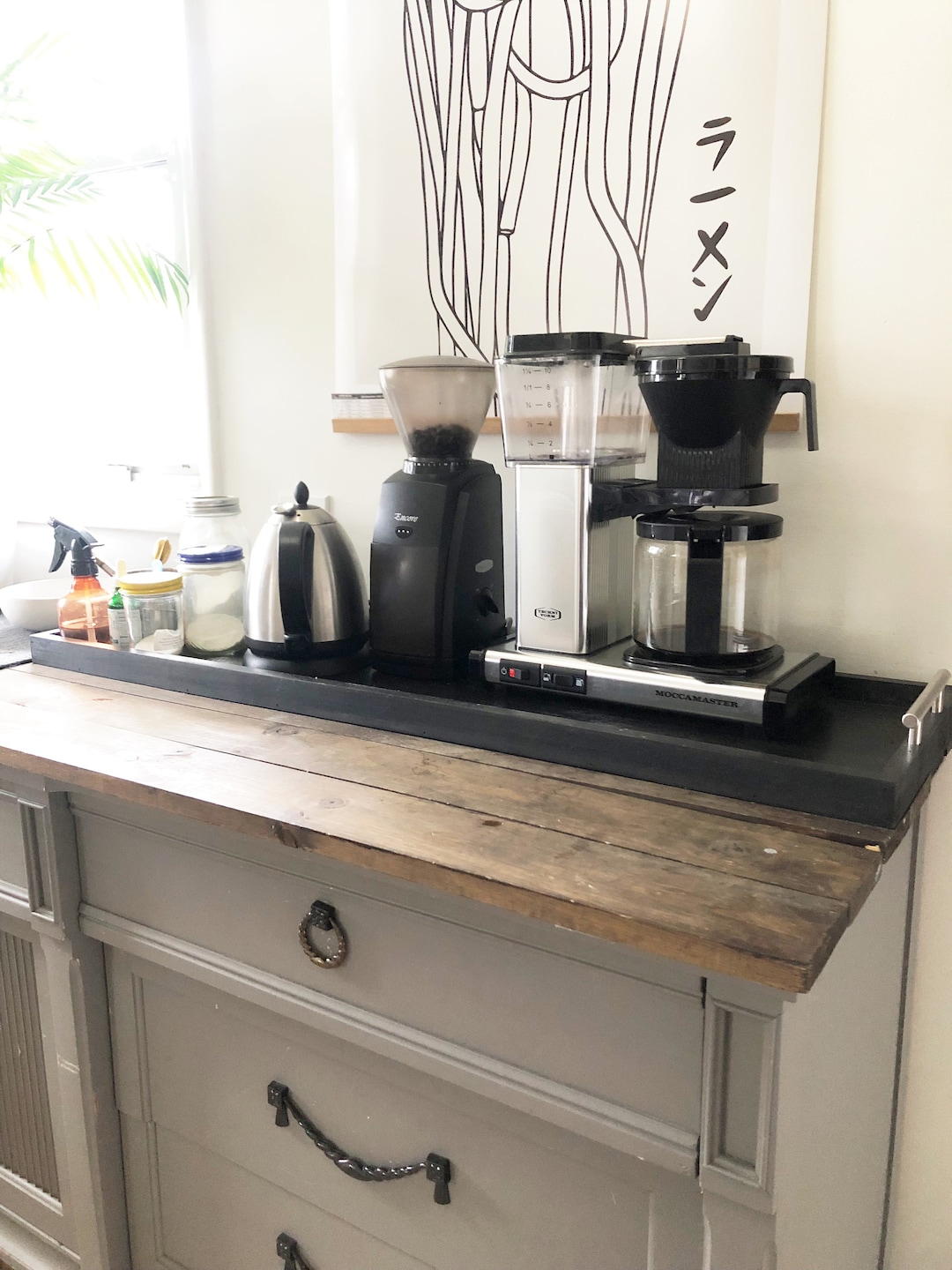 Coffee Station Tray, Kitchen Organization, Farmhouse Home Decor, Coffee Bar Decor, Ottoman