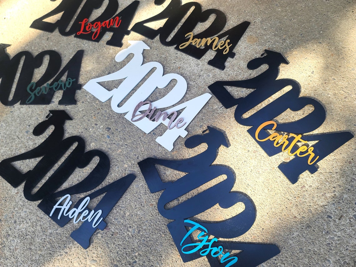 Grad Name Sign Custom Grad Name Sign, Graduation Party Centerpiece, Personalized Grad ...