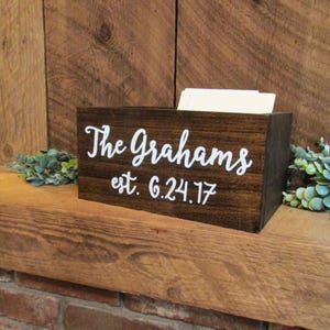 Rustic wooden cards box, wedding card holder, baby shower decor, bridal shower decoration, Christmas card storage, kitchen farm home decor image 11