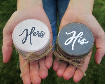 Personalized Wooden Ring Boxes Set, Wedding Ceremony Decor