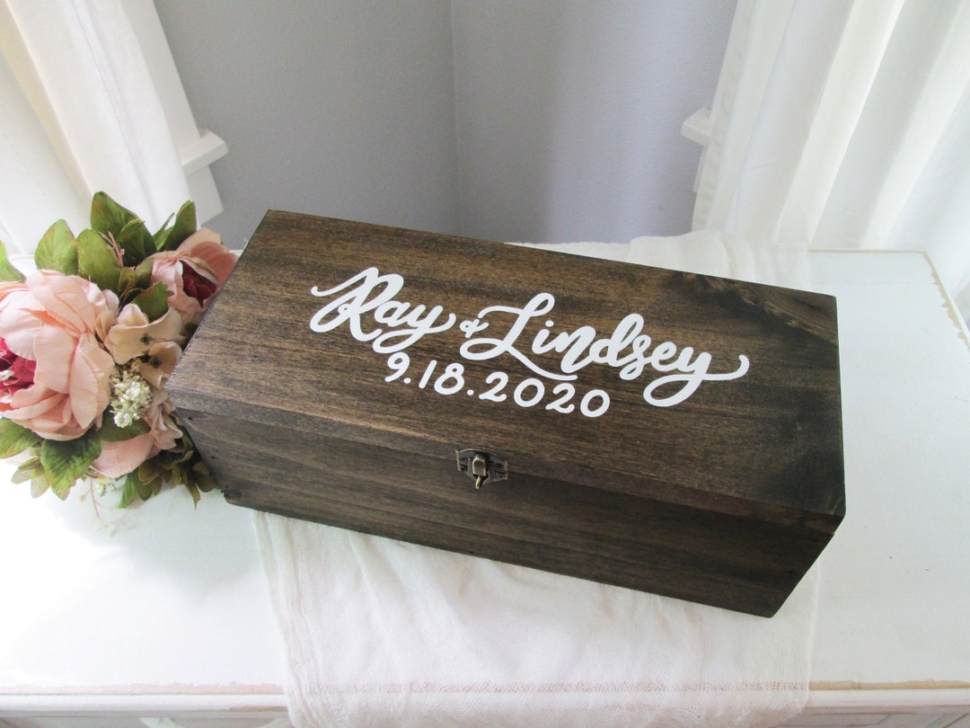 Personalized Wine Box, Love Letter Box, Wedding Unity Ceremony Decor, First Fight Box, Wooden