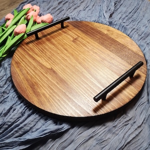 Round charcuterie board, lazy susan serving tray, dining room table decor, wooden cheese board, rotating centerpiece, Mother's day gift