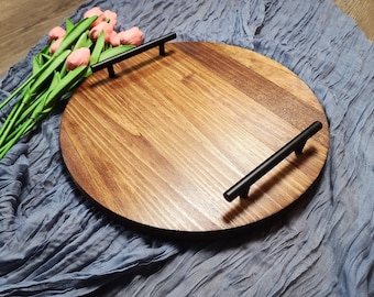 Round charcuterie board, lazy susan serving tray, dining room table decor, wooden cheese board, rotating centerpiece, Mother's day gift