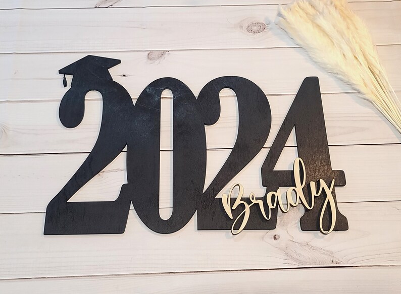 Graduation Guestbook Sign 13x19, Personalized Graduation Party Decor, Class of 2024 Grad Sign, Wood Guestbook Sign zdjęcie 6