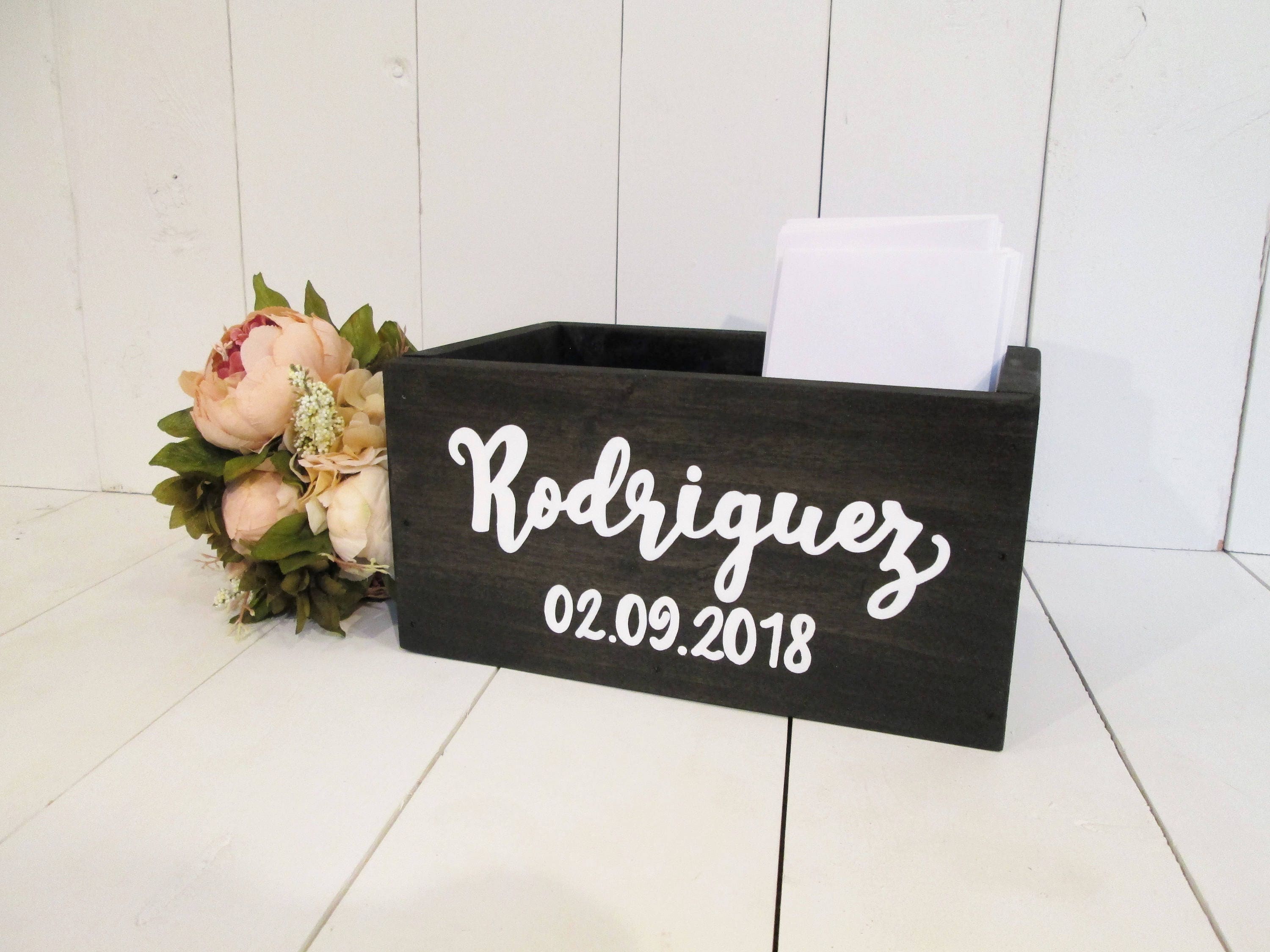 Personalized Card Box Custom Card Box Last Name Card Box Etsy