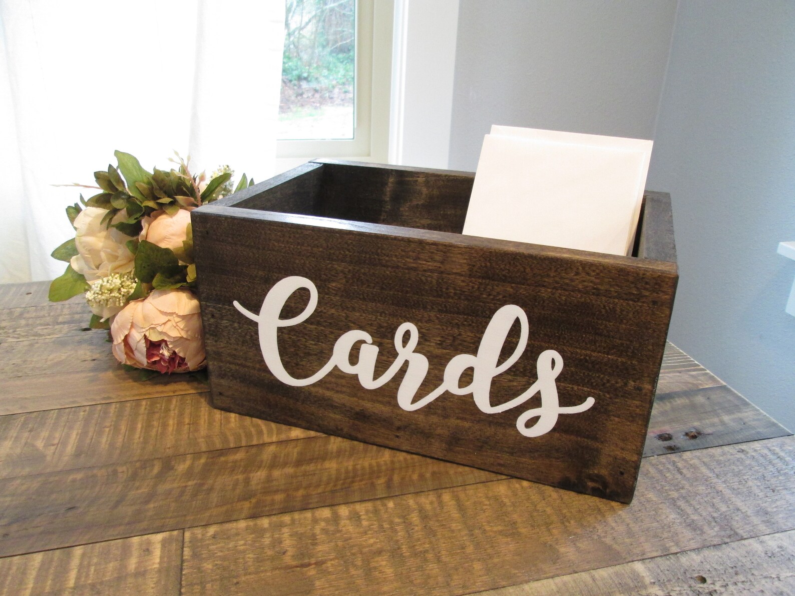 Personalized Bridal Shower Card Box White and Gold Wedding Etsy