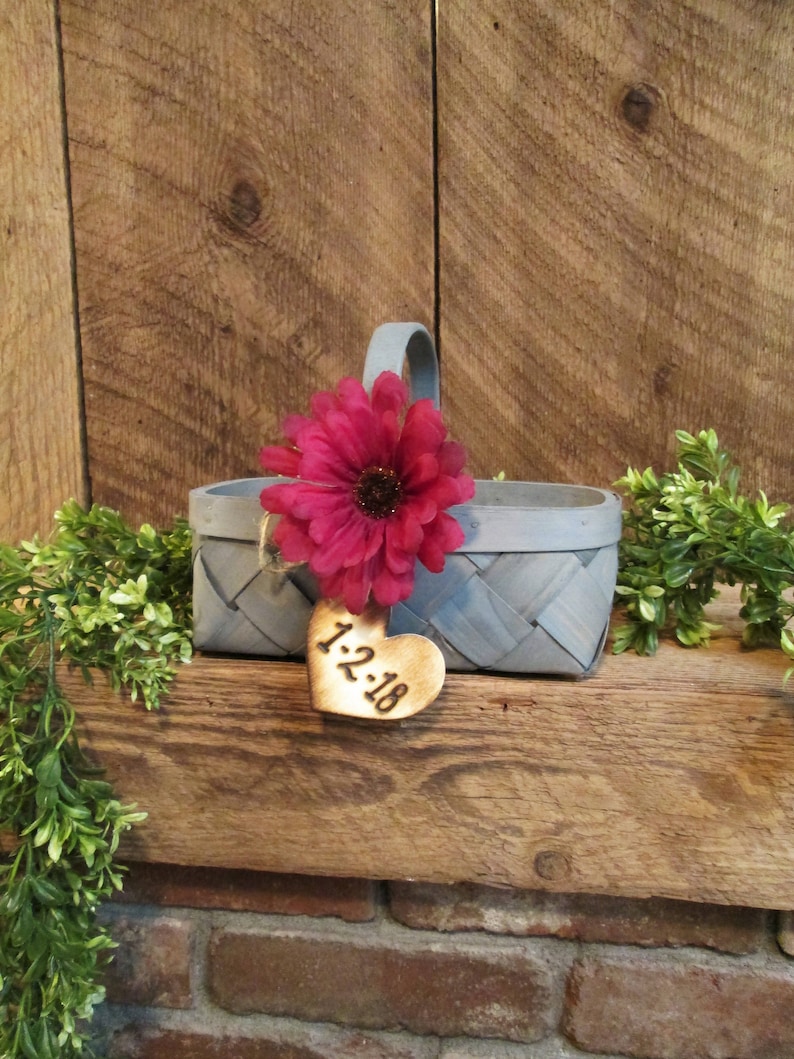 Rustic Flower Girl Basket Country Wedding Decor Sunflower Etsy
