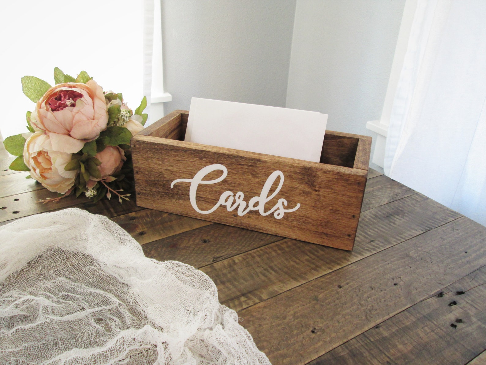 Rustic Wood Wedding Card Box Bridal Shower or Baby Shower Etsy