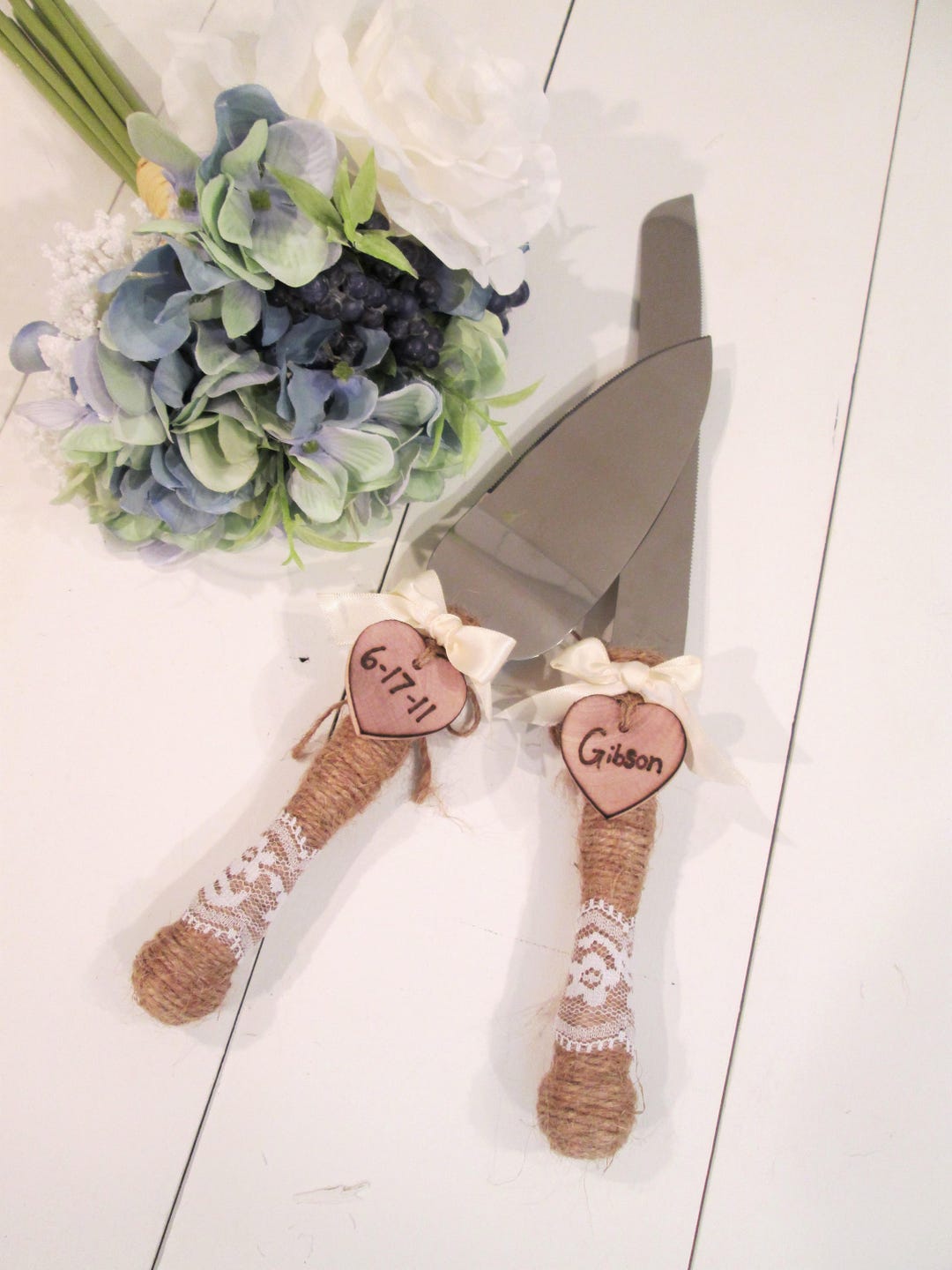 Personalized Cake Knife Set, Cake Serving Set, Custom Cake Knife