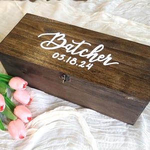 Personalized unity ceremony box, wine gift box, engagement gift for couple, realtor housewarming gift, wooden wine holder, rustic wedding
