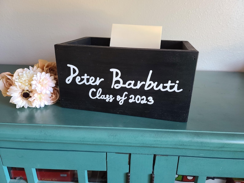 Rustic wooden cards box, wedding card holder, baby shower decor, bridal shower decoration, Christmas card storage, kitchen farm home decor image 2
