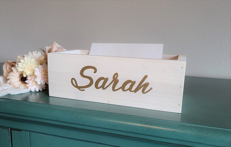 Personalized graduation card box, gift for graduate, class of 2025, dorm room decor, mail holder, mail organizer, rustic wooden cards box