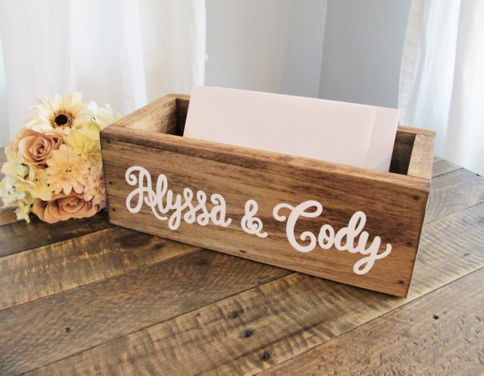 Rustic Wood Wedding Card Box Bridal Shower or Baby Shower Etsy