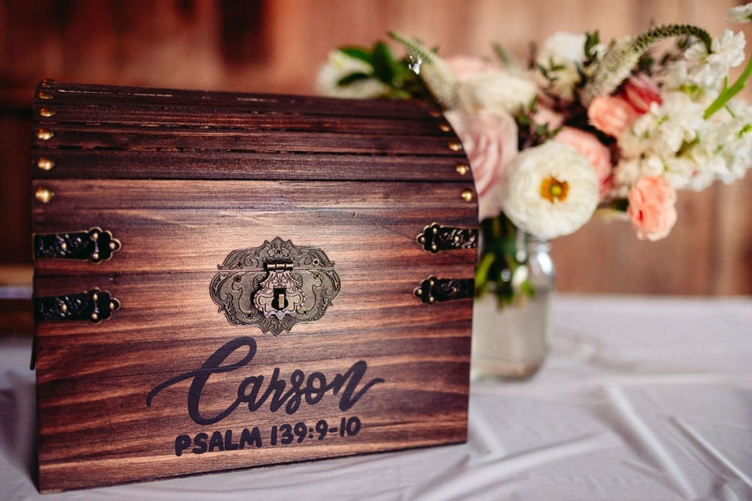 Darware Wooden Wedding Card Box for Receptions (Brown), Rustic Farmhouse  Wood Decorative Card Receiving Box for Birthdays, Showers, Graduations and