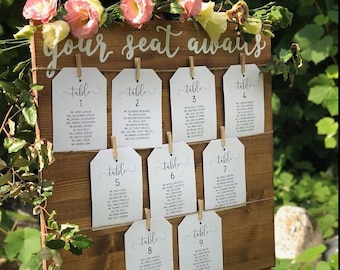 Personalized Wood Seating Chart Sign - Rustic Wedding Decor