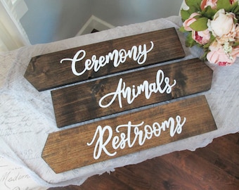 Arrow wedding signs, direction wedding signs, personalized directional signs, wedding this way, rustic wedding signs, barn reception decor