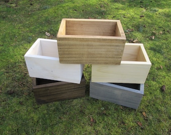 Wood wedding centerpiece box blank, Multiple sizes custom wedding flower box, herb planting box windowsill