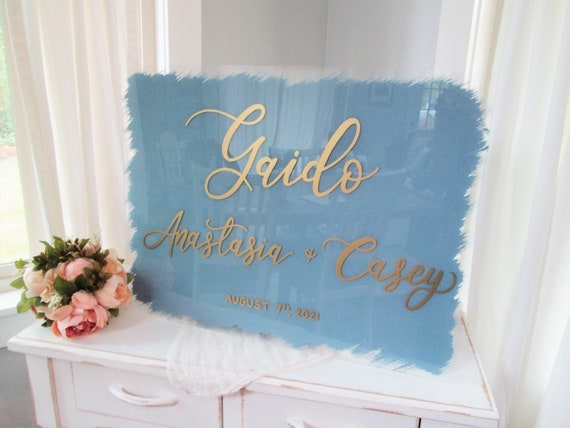 Shabby Chic Ivory Welcome To Our Engagement Party Personalised Wedding Sign 