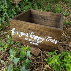 For Your Happy Tears Tissue Box | Wedding Favors Holder | White and Gold | Wedding Ceremony Decor | Rustic Wedding Decor | Backyard Wedding imagem 2