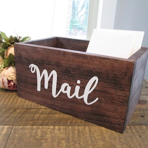Rustic wooden mail holder, office storage and organization, farmhouse home decor, kitchen decor, mothers day gift, Christmas gift for her