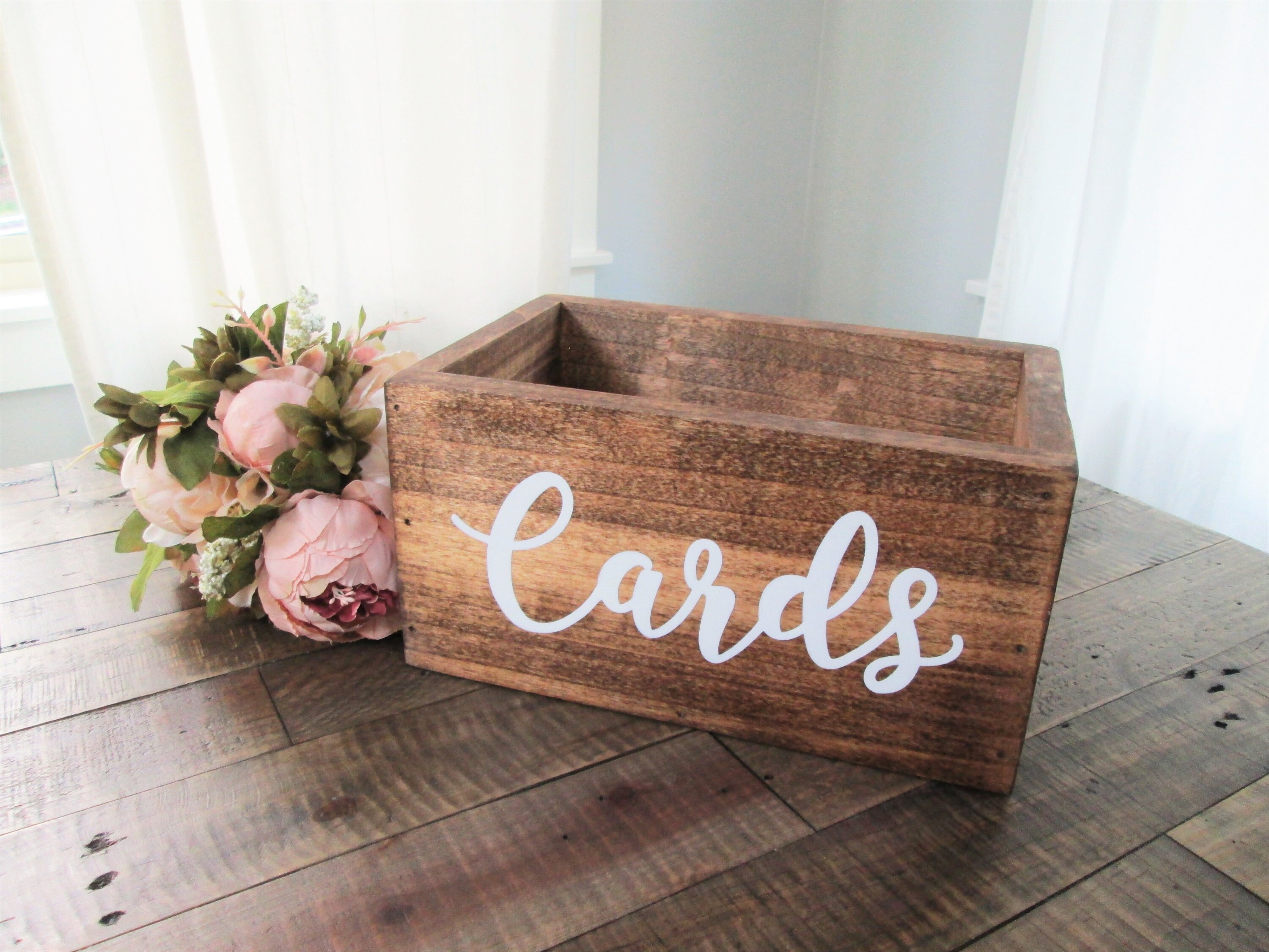 Personalized Bridal Shower Card Box White and Gold Wedding Etsy