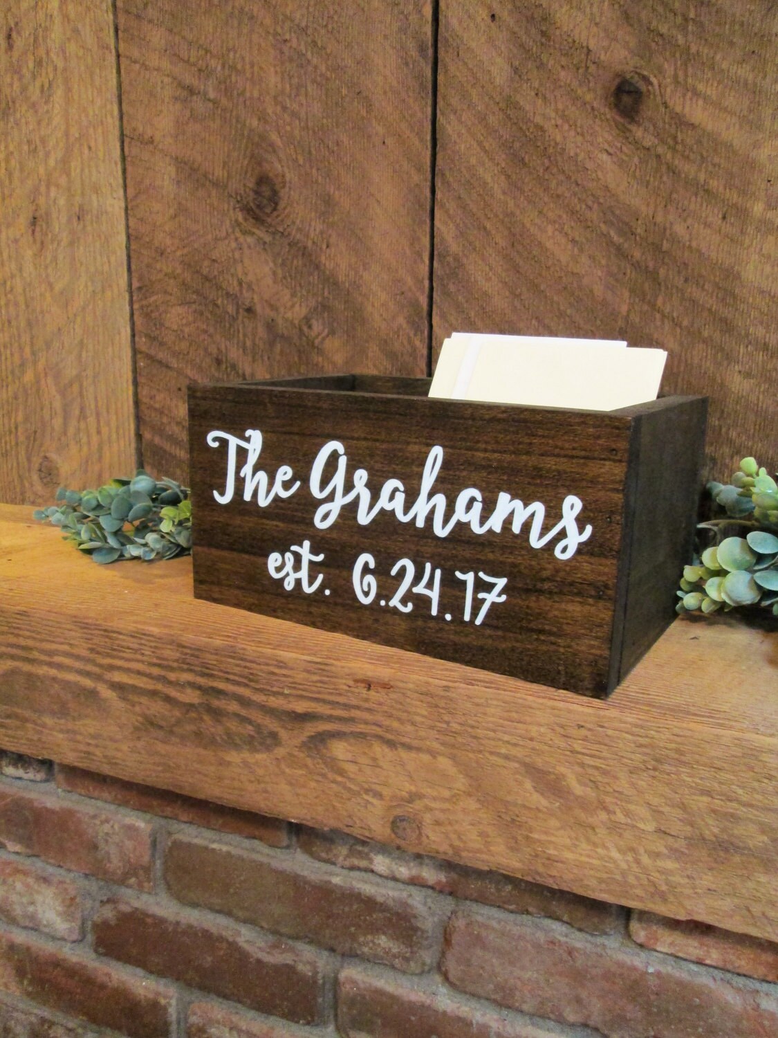 Personalized Card Box Custom Card Box Last Name Card Box Etsy