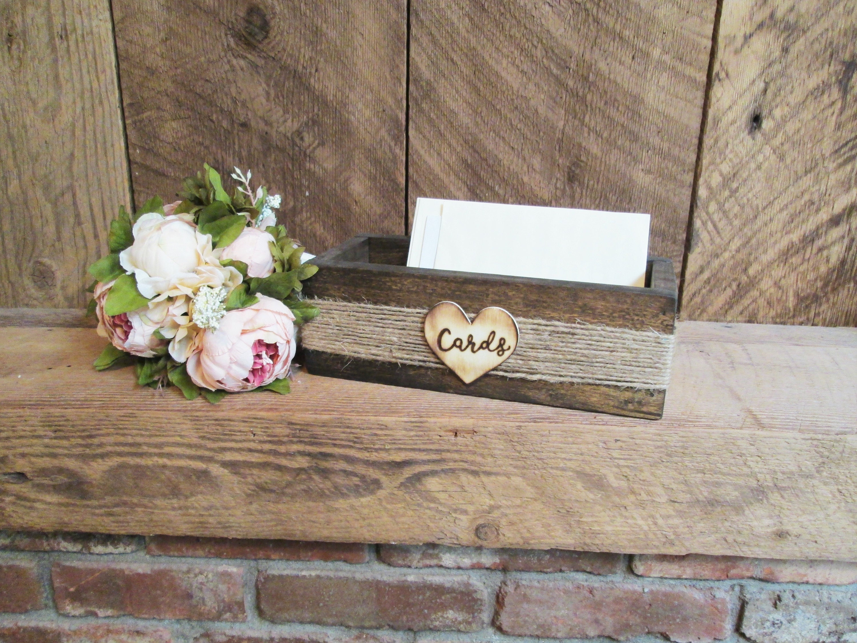 Rustic Wood Card Box Personalized Wedding Card Box Bridal 