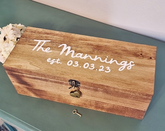 Personalized Wooden Wine Box Gift - Unity Ceremony Box - Anniversary Wood Gift - Custom Rustic Wedding Ceremony Decor