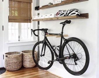 Bike Rack, Bike Hanger, Bike Wall Mount, Wood Bike Rack, Bike Furniture, Bike Stand, Bike Shelf, Interior Design, Wood Wall Rack, Bike Lover