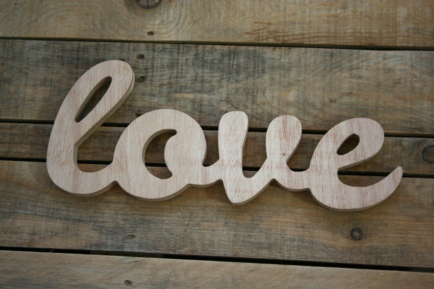 LOVE wooden sign home decor word art handwrittencursive Etsy