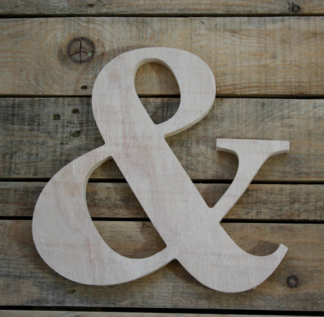 Wooden Letters, Home Decor, Shelf Decor, Ampersand Wood Letter,wood Letter, Wall Decor