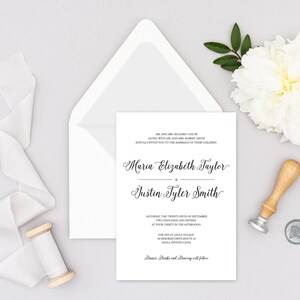 Wedding Invitation -Calligraphy Wedding Invitation , Script Wedding Invitation - Maria