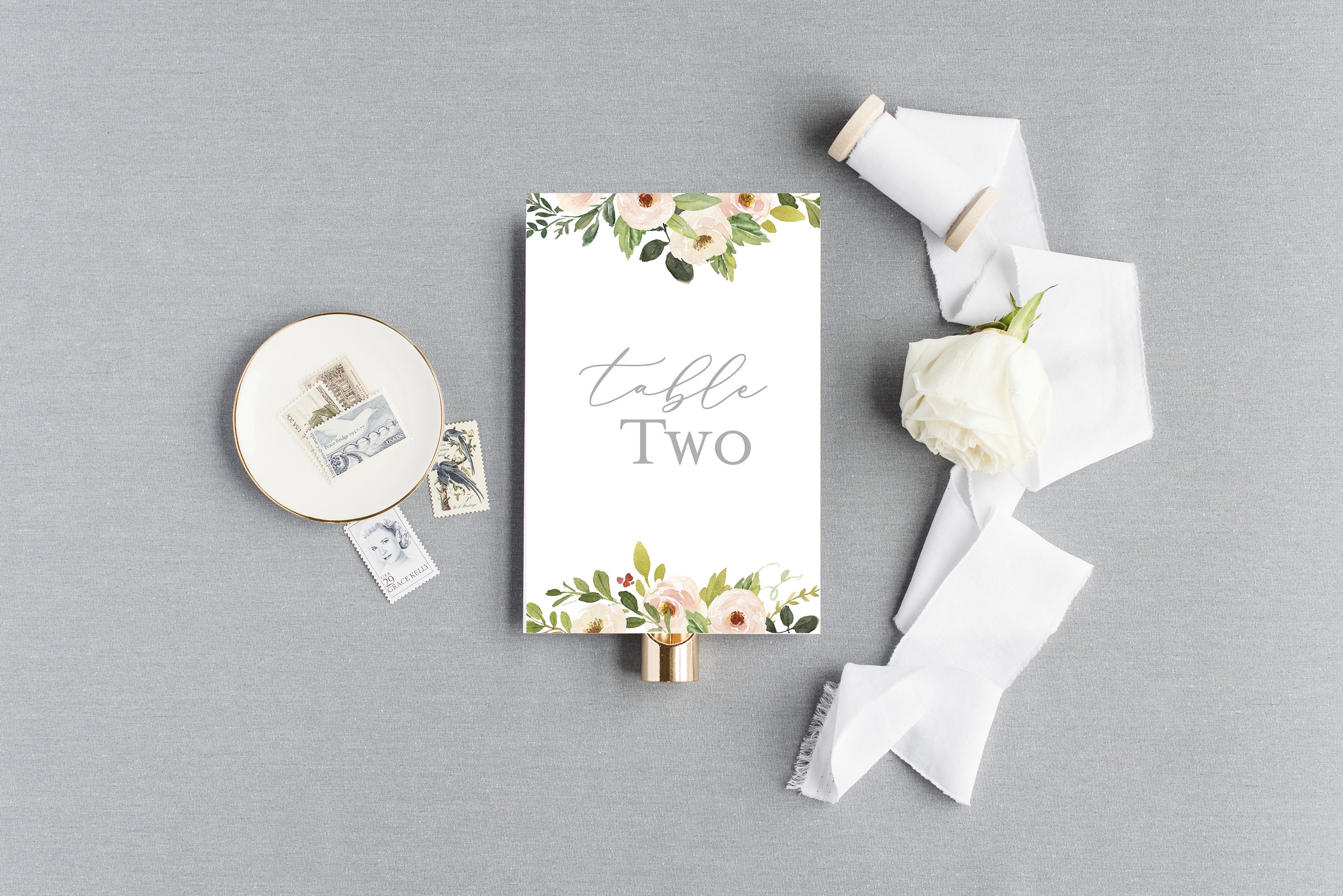 Wedding Table Numbers Floral Table Numbers Watercolor Etsy