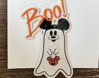 Trick or Treating Mouse Ghost Sticker
