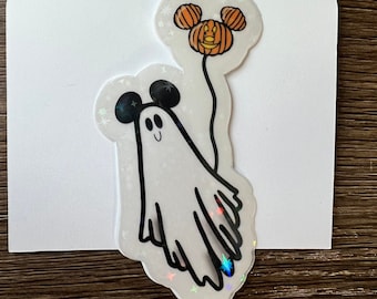 Mouse Ghost with Balloon Sticker