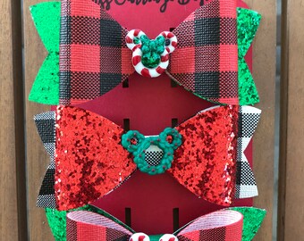 Mouse Christmas Wreath Bows