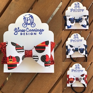 Mouse Firefighter and Mouse Police Bows/ Baby headbands