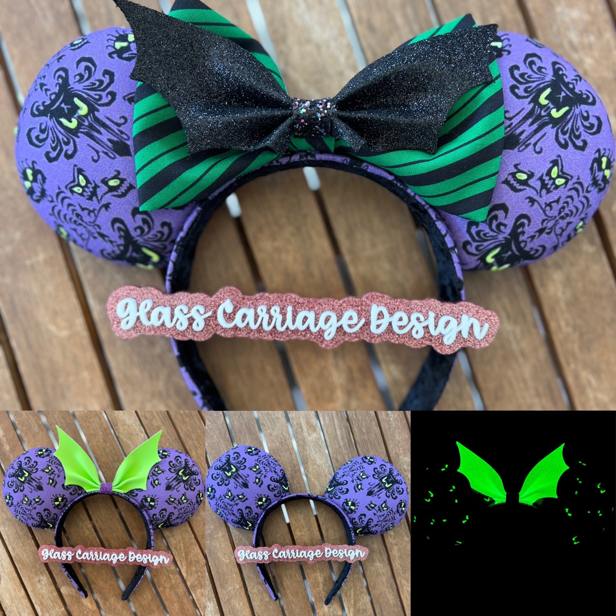 Haunted House Mouse Ears Glow in the Dark - Etsy display picture 3