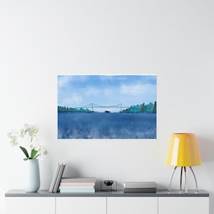 Thousand Island Bridge, Wellesley Island, 1000 Islands, Watercolor Print