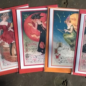 Carte di Halloween con streghe glamour - vendute separatamente o in confezioni da 5. Samhain, All Hallows Eve, pagano, Wiccan, strega
